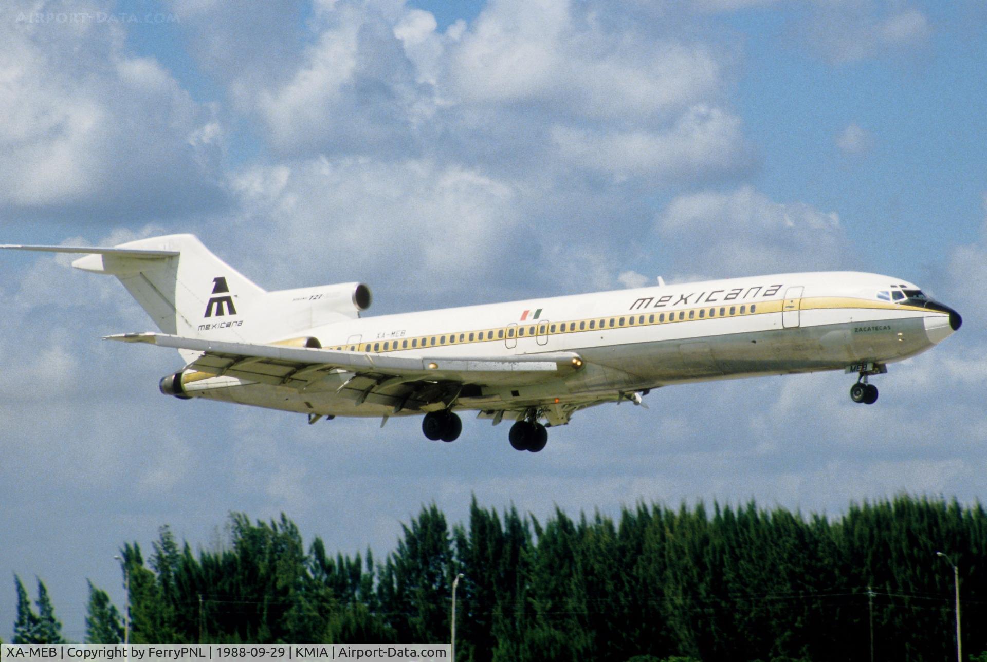 XA-MEB, 1979 Boeing 727-264 C/N 21837, Mexicana B727 landing