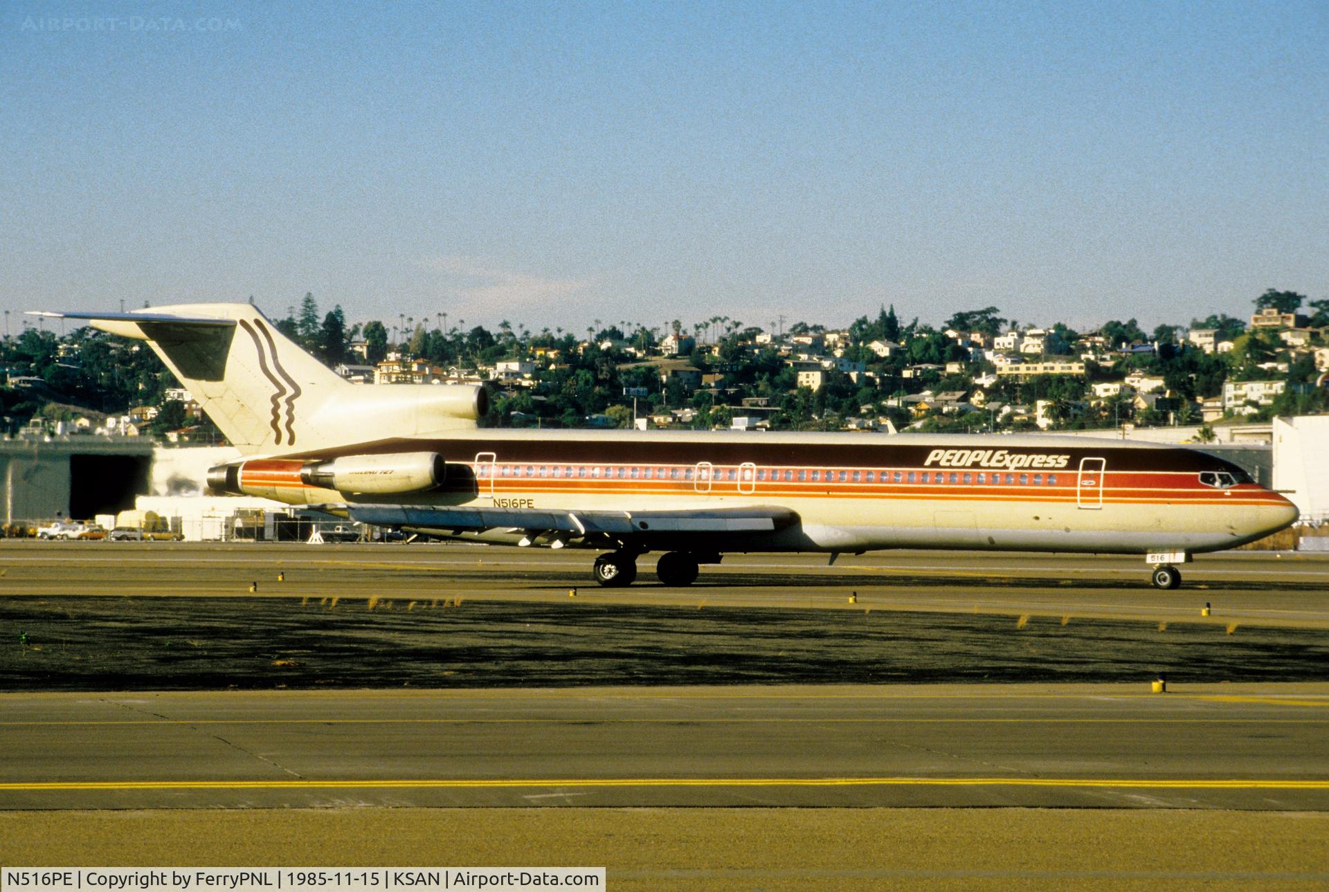 N516PE, 1973 Boeing 727-232 C/N 20639, People Express B727 for departure