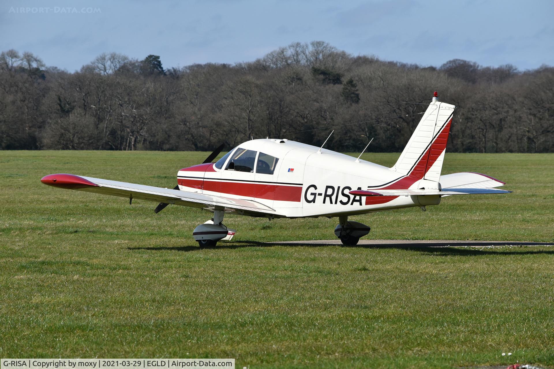 G-RISA, 1966 Piper PA-28-180 Cherokee C/N 28-3128, Piper PA-28-180 Cherokee at Denham. Ex D-EFUN