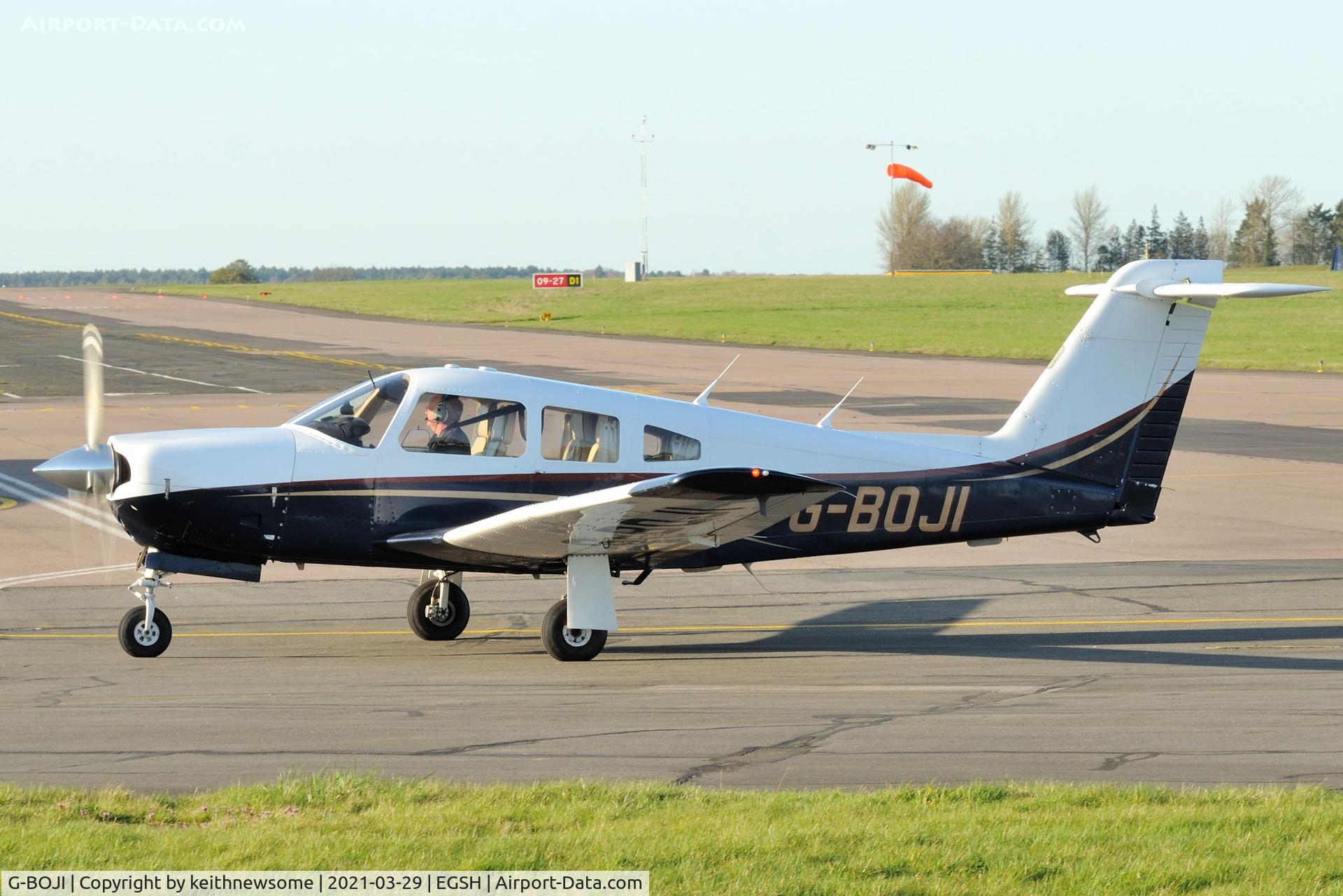 G-BOJI, 1979 Piper PA-28RT-201 Arrow IV C/N 28R-7918221, Arriving at Norwich from Blackbushe.