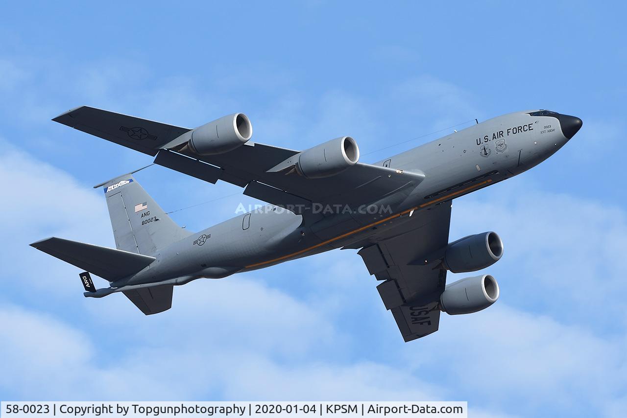 58-0023, 1958 Boeing KC-135R Stratotanker C/N 17768, PACK81 departing