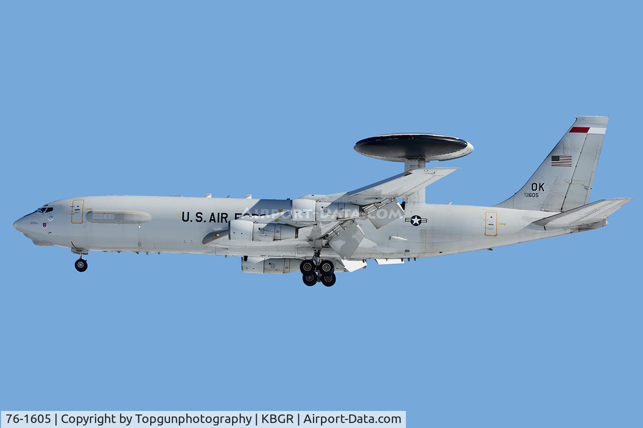 76-1605, 1976 Boeing E-3B Sentry C/N 21435/924, SHUCK 82 coming into land at Bangor