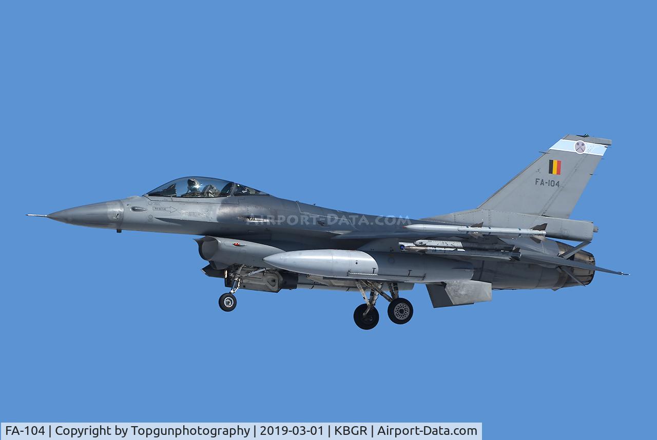 FA-104, 1987 SABCA F-16AM Fighting Falcon C/N 6H-104, stopping at BGR on their wat to Red Flag 19-2