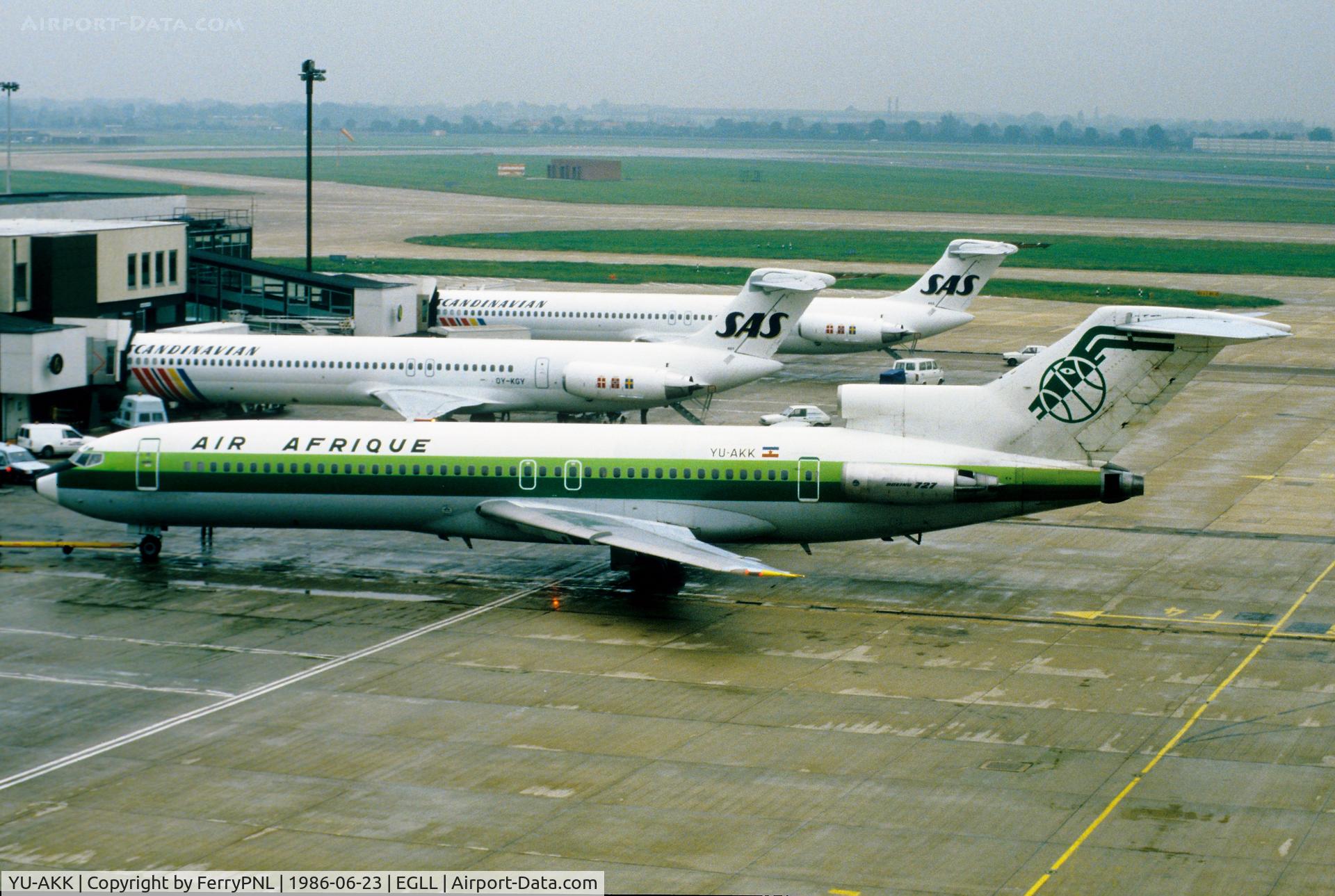 YU-AKK, 1981 Boeing 727-2H9 C/N 22665, JAT B727in Air Afrique outfit