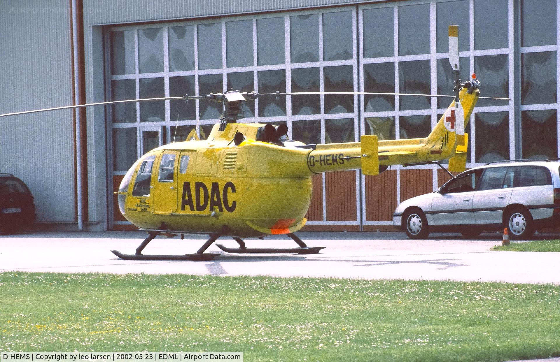 D-HEMS, 1983 MBB Bôlkow 105CBS C/N S-615, Landshut EDML 23.5.2002