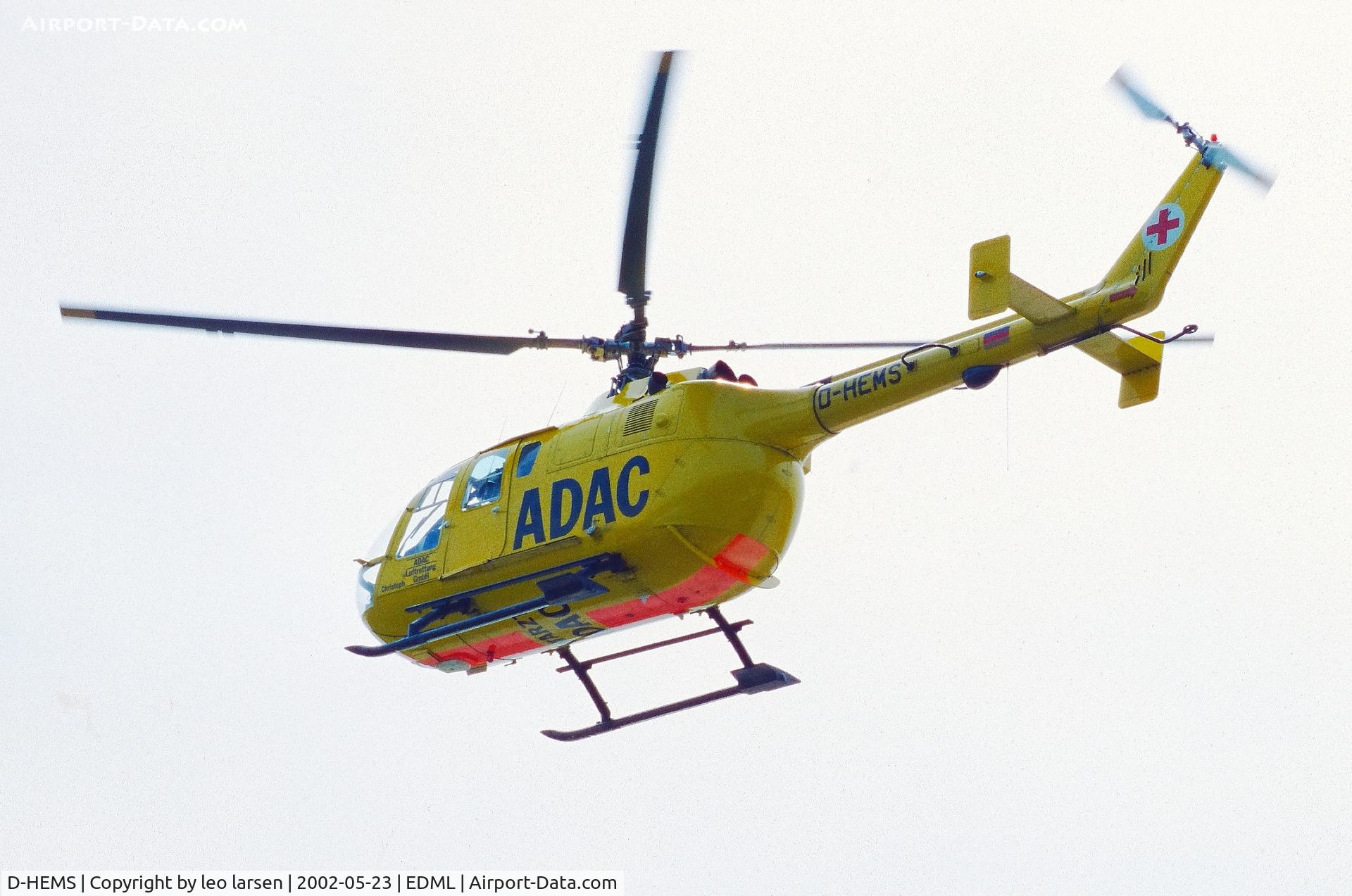 D-HEMS, 1983 MBB Bôlkow 105CBS C/N S-615, Landshut EDML 23.5.2002
