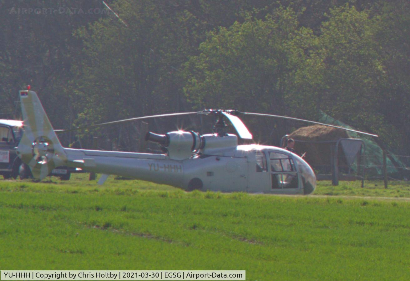 YU-HHH, 1976 Aérospatiale SA-341G Gazelle C/N 1307, Parked at Stapleford Tawney.