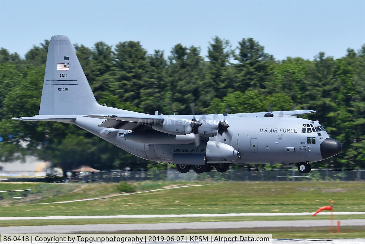 86-0418, 1987 Lockheed C-130H Hercules C/N 382-5110, SKULL75 landing RW16