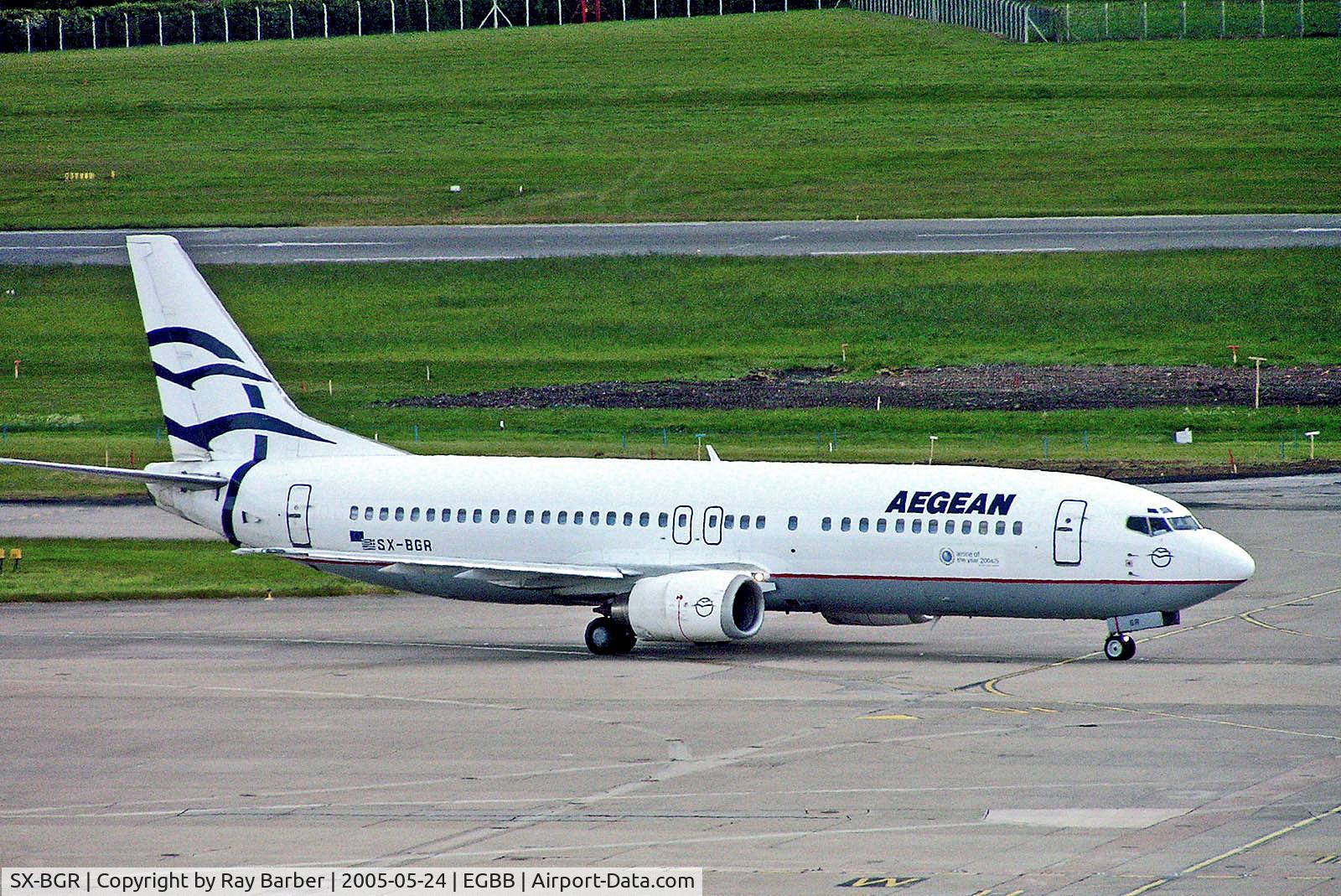 SX-BGR, 1991 Boeing 737-408 C/N 25063, SX-BGR   Boeing 737-408 [25063] (Aegean Airlines) Birmingham Int'l~G 24/05/2005