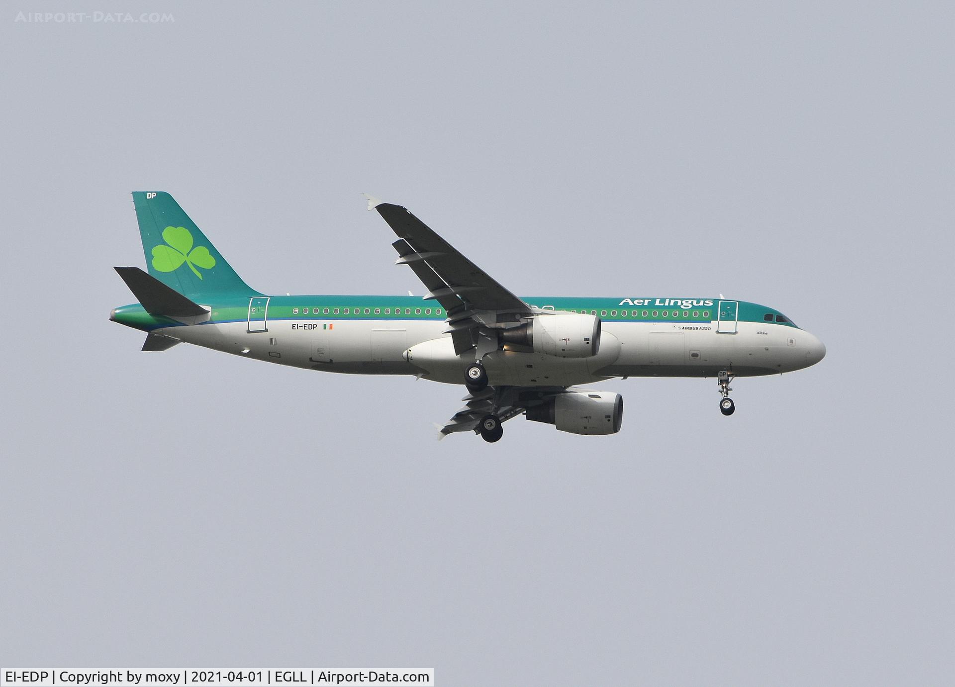 EI-EDP, 2009 Airbus A320-216 C/N 3781, Airbus A320-216 on finals to 9R London Heathrow.
