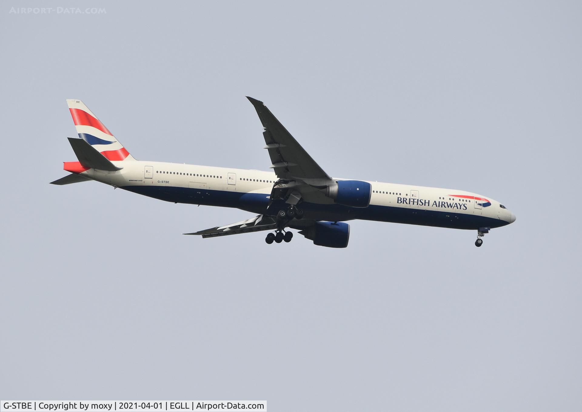 G-STBE, 2011 Boeing 777-36N/ER C/N 38696, Boeing 777-36N/ER on finals to 9R London Heathrow.