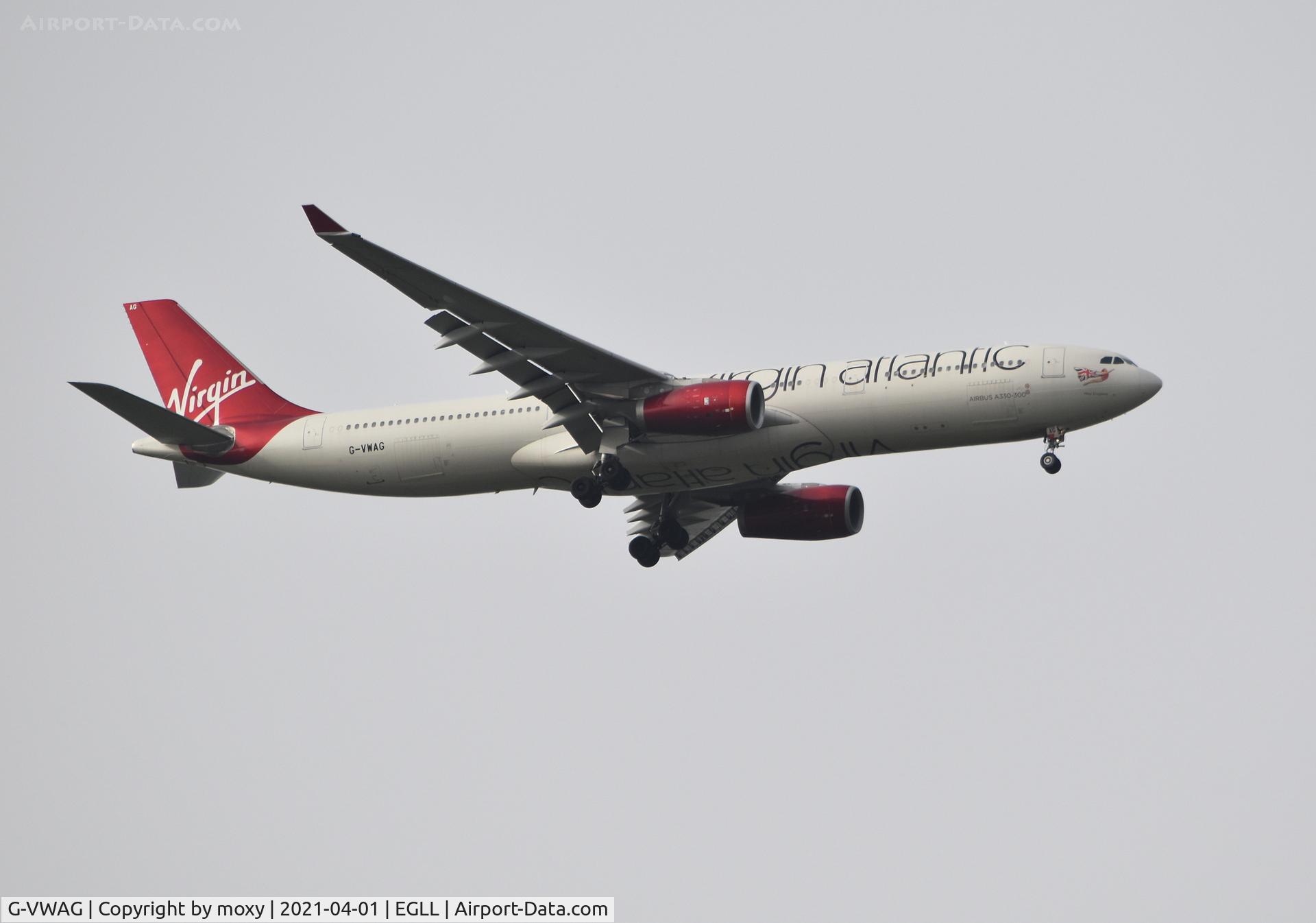 G-VWAG, 2012 Airbus A330-343X C/N 1341, Airbus A330-343X on finals to 9R London Heathrow.