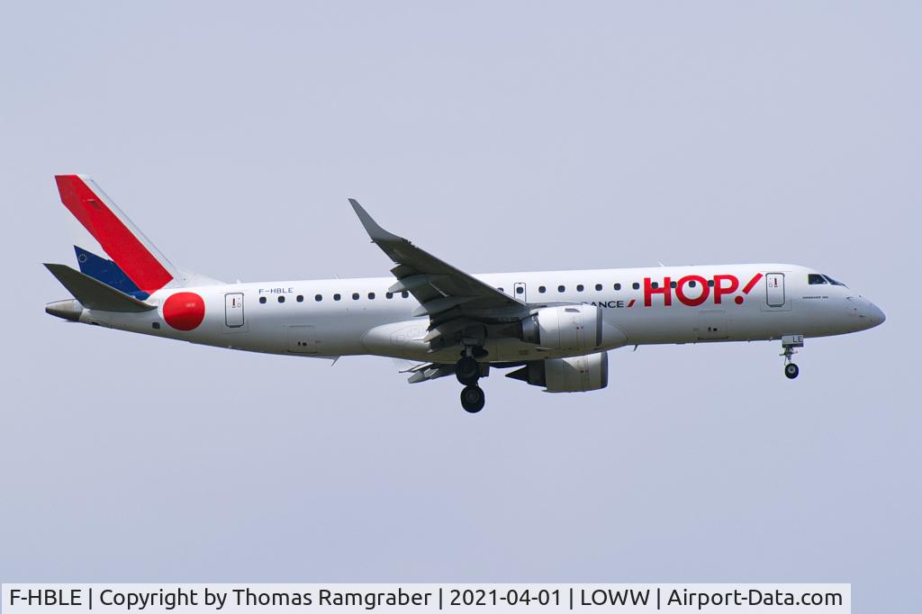 F-HBLE, 2007 Embraer 190LR (ERJ-190-100LR) C/N 19000123, HOP! Embraer 190