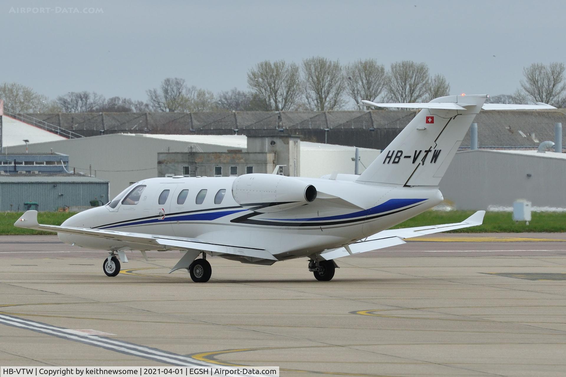 HB-VTW, 2019 Cessna 525 Citation M2 C/N 525-1044, Leaving Norwich for Douglas, Isle of Man.