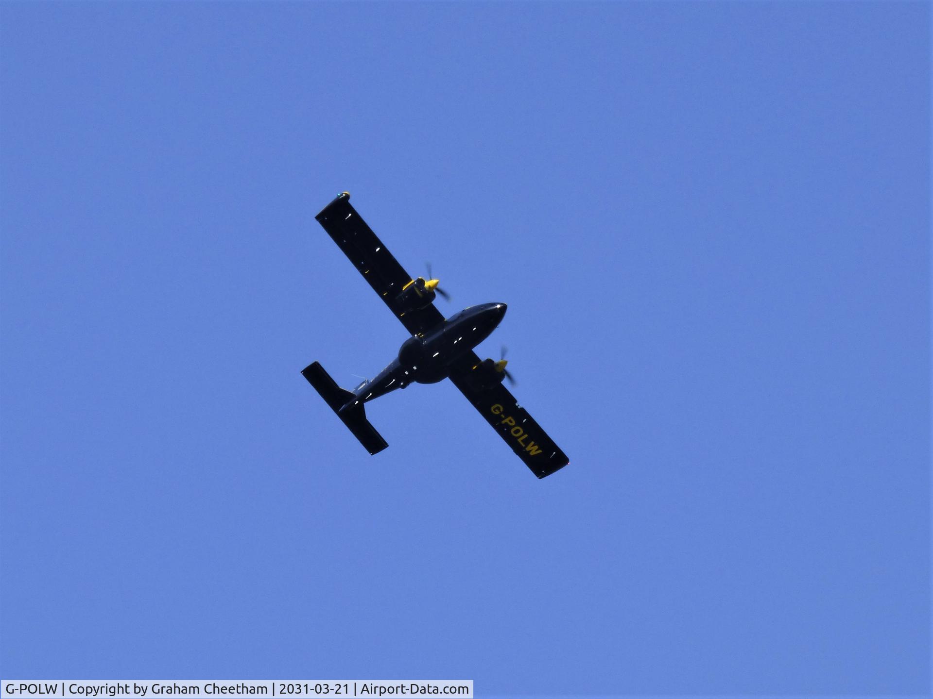 G-POLW, 2016 Vulcanair P-68R Victor C/N 497/R, Over Chesterfield 31/03/21