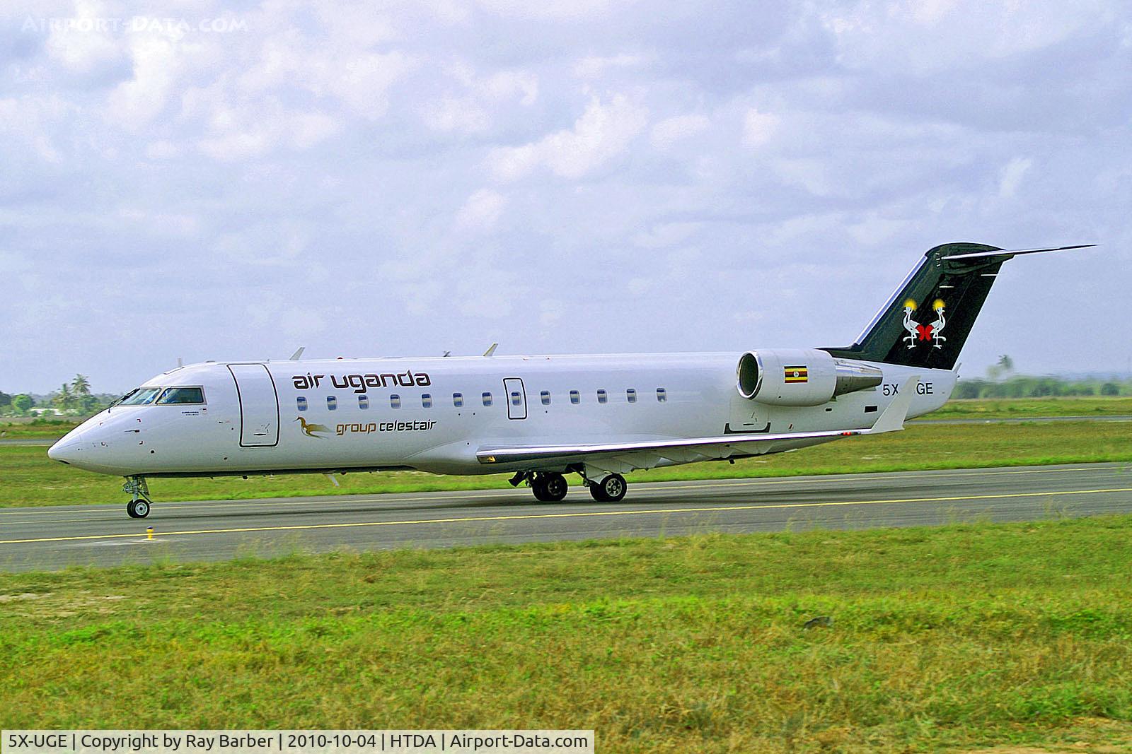 5X-UGE, 1999 Canadair CRJ-200ER (CL-600-2B19) C/N 7356, 5X-UGE   Canadair CRJ-200 [7356] (Air Uganda) Dar Es Salaam~5H 04/10/2010