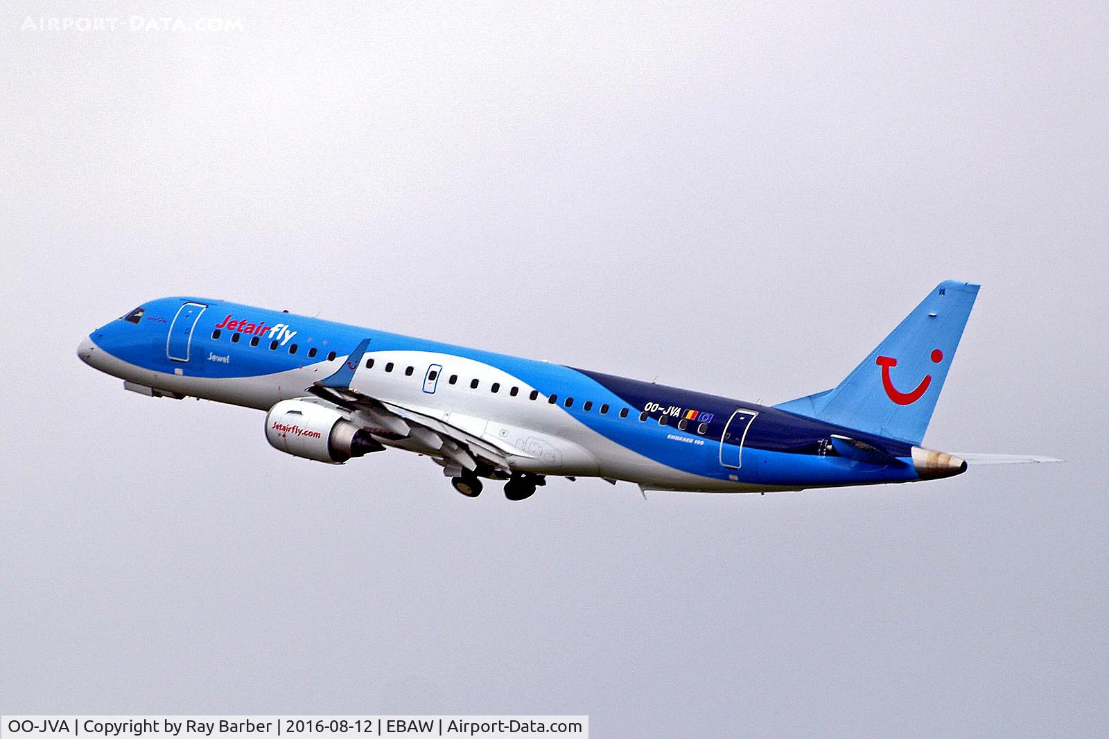 OO-JVA, 2015 Embraer 190STD (ERJ-190-100STD) C/N 19000689, OO-JVA   Embraer ERJ-190-100STD [19000689] (Jetairfly) Antwerp-Deurne~OO 12/08/2016
