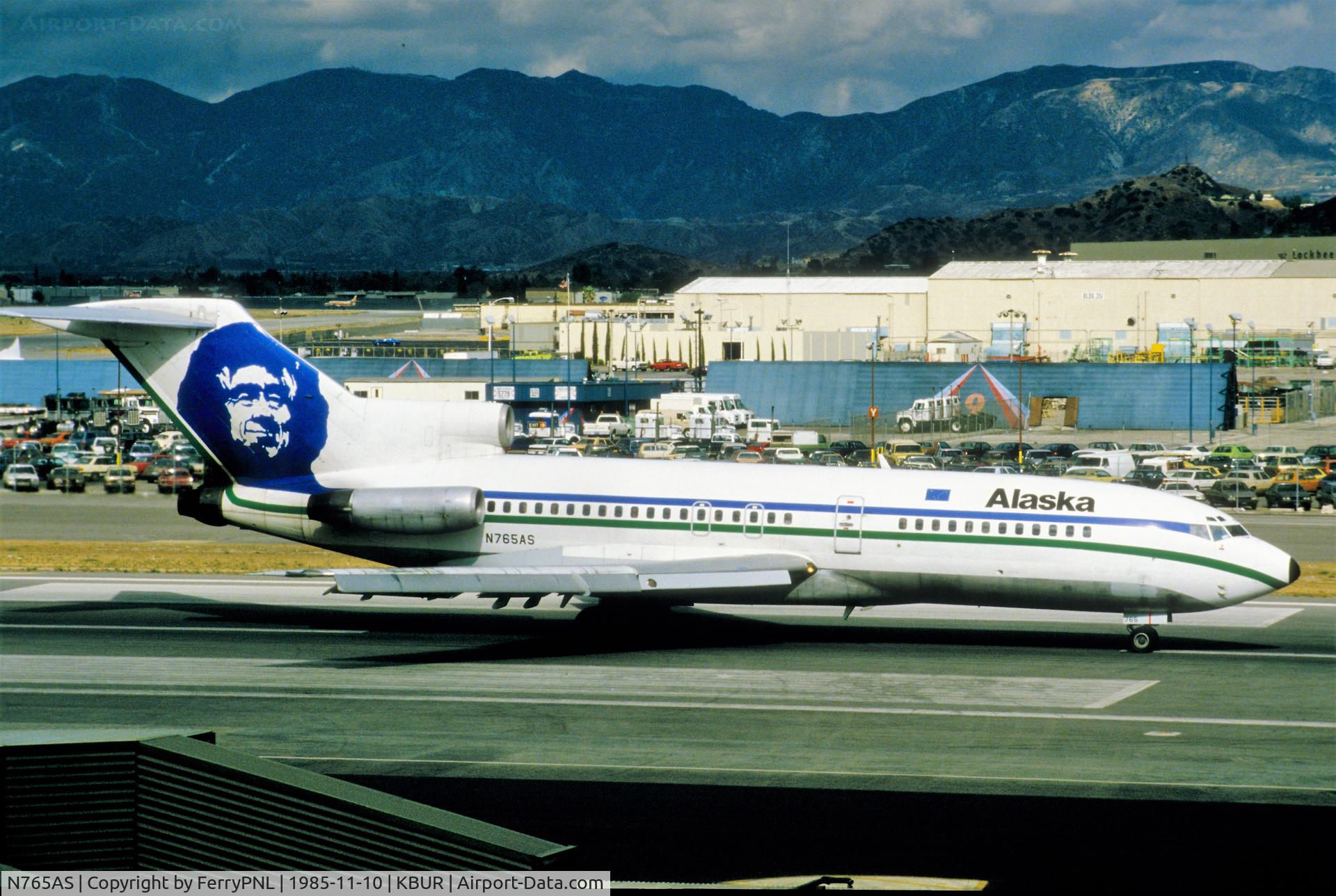 N765AS, 1967 Boeing 727-27 C/N 19534, Alaska B727 rolling in after landing