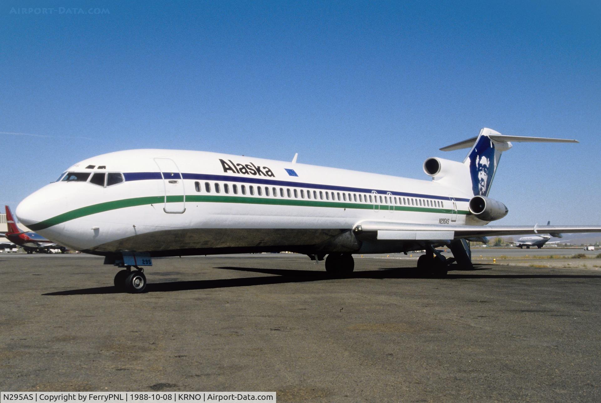 N295AS, 1980 Boeing 727-290 C/N 22147, Alaska B727 sitting on the tarmac in Reno for the day