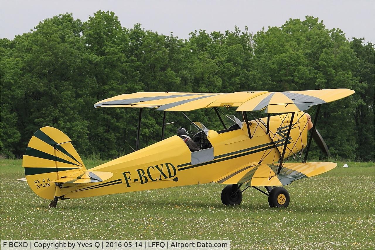 F-BCXD, 1946 Stampe and Vertongen SV-4A C/N 438, Stampe-Vertongen SV-4A, Taxiing, La Ferté-Alais Airfield (LFFQ) Air show 2016