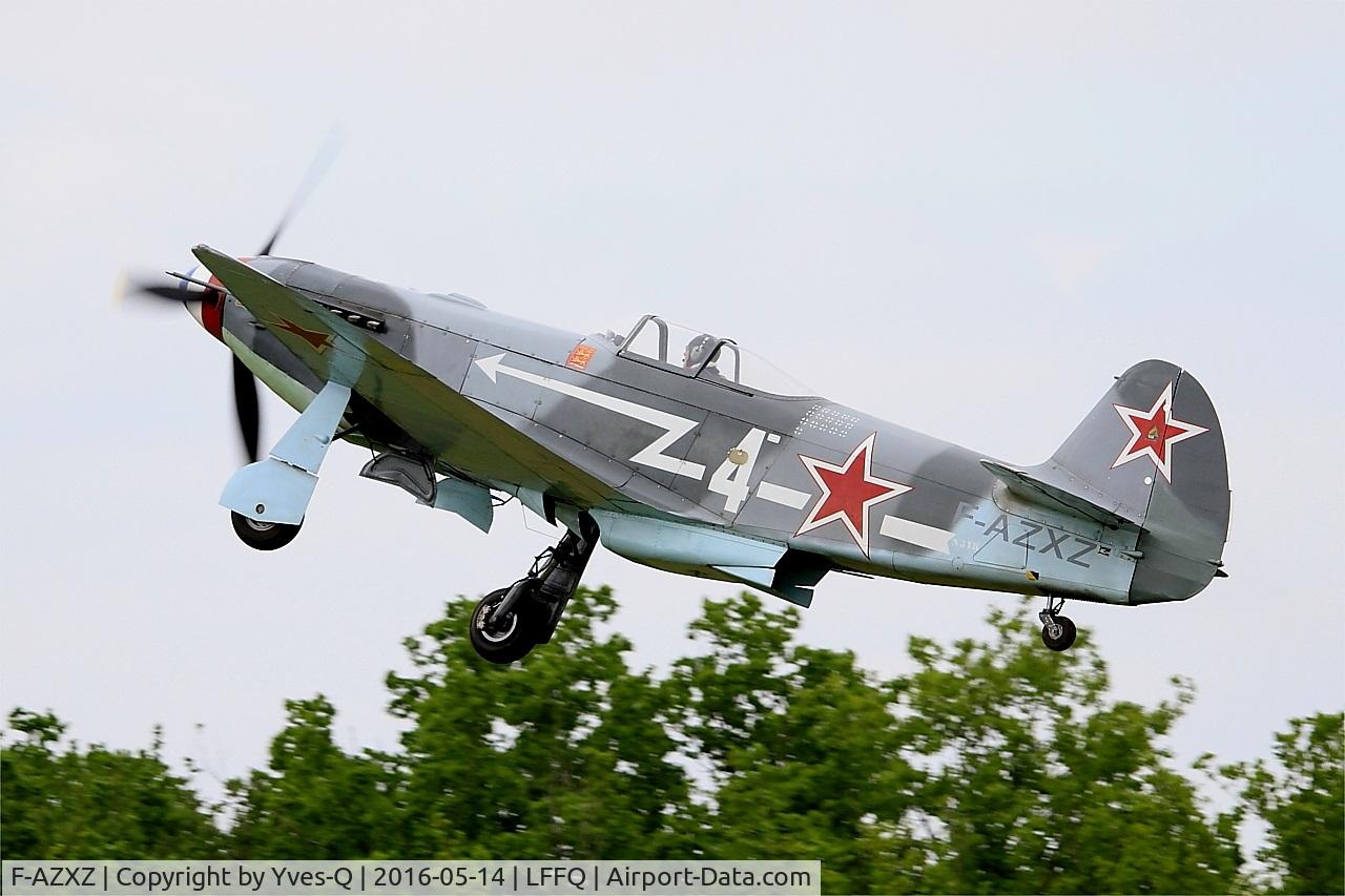 F-AZXZ, 1944 Yakovlev Yak-3UA Replica C/N Y337, Yakovlev YAK-3UA Replica, Take off rwy 28, La Ferté-Alais Airfield (LFFQ) Air show 2016