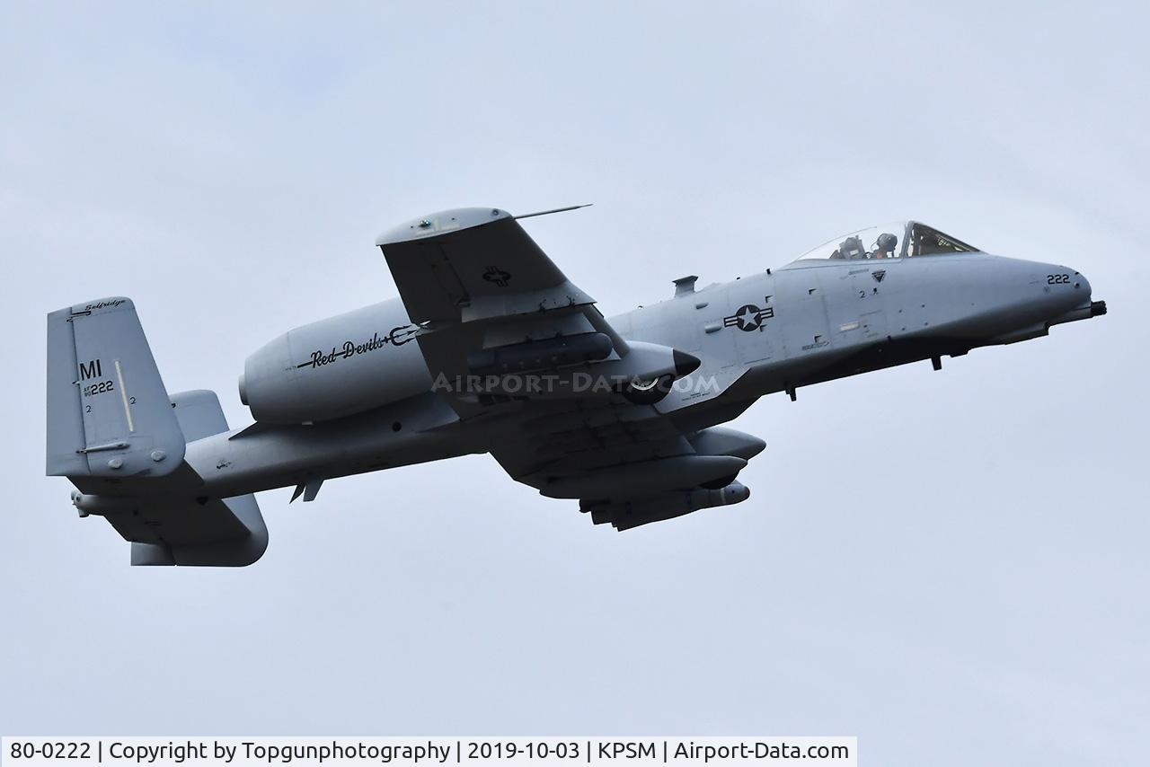 80-0222, 1980 Fairchild Republic A-10A Thunderbolt II C/N A10-0572, ARCHER11 off to the Yankee MOA
