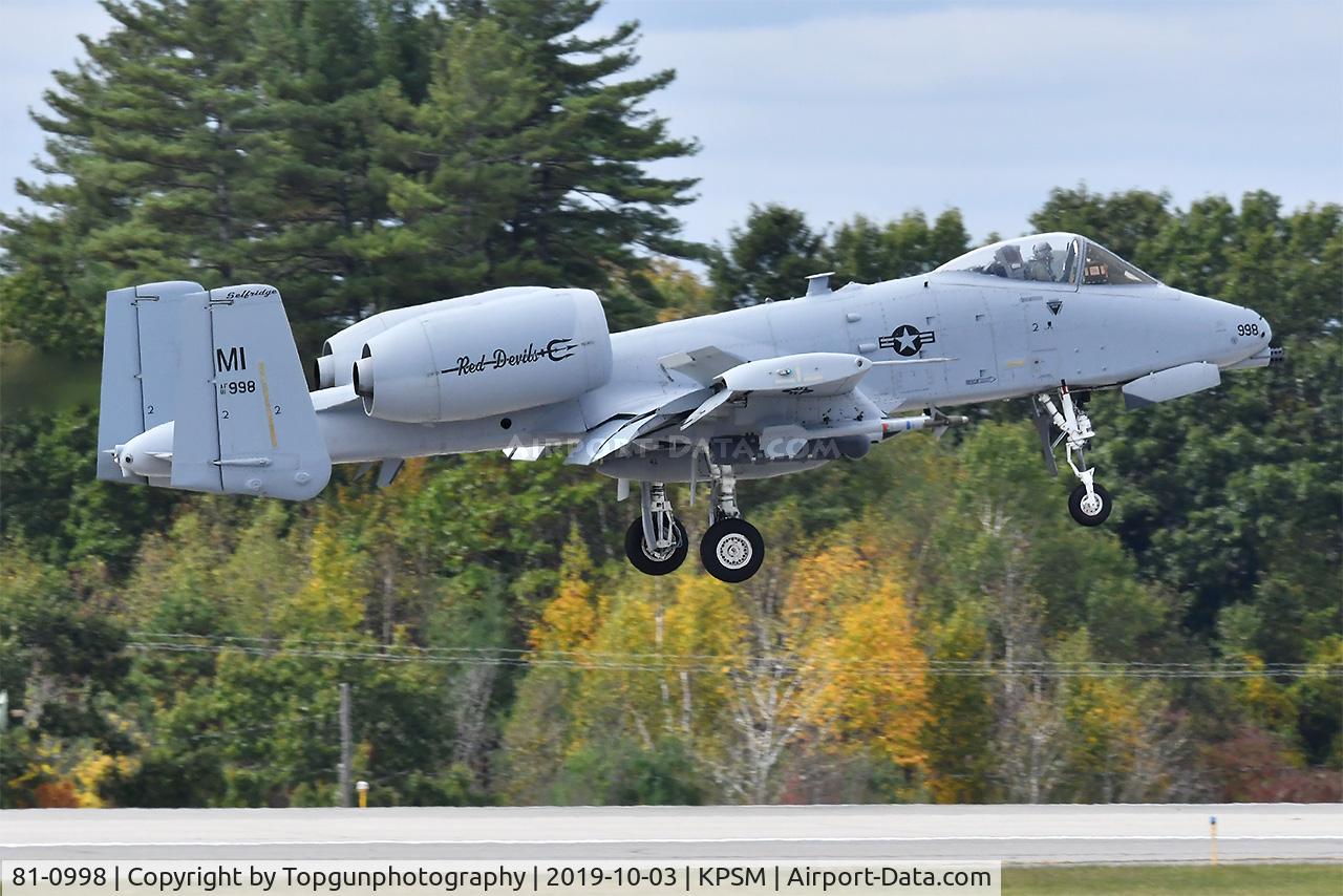 81-0998, 1980 Fairchild Republic A-10A Thunderbolt II C/N A10-0693, GRIZZLY21 landing after a CAS sortie