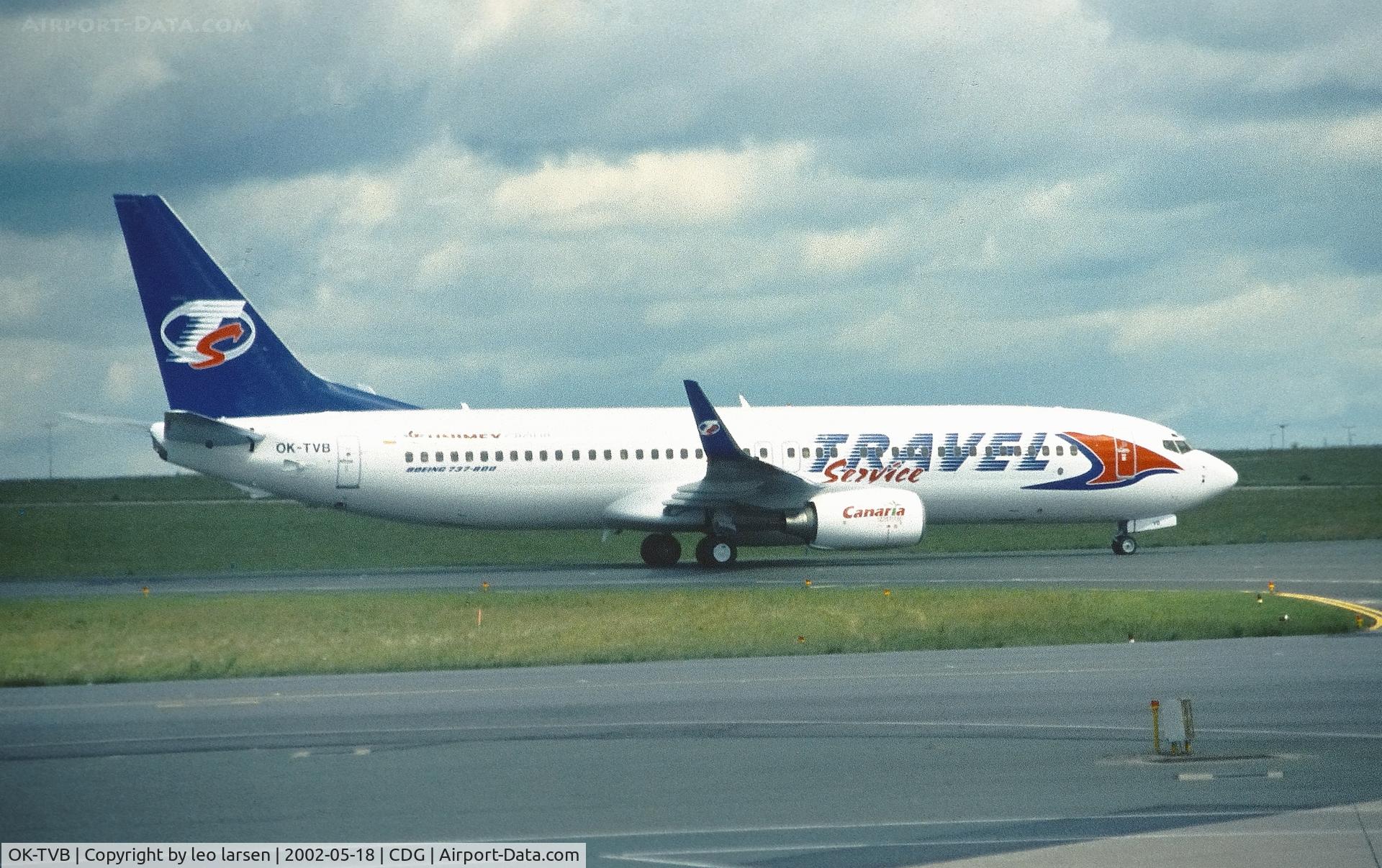 OK-TVB, 2001 Boeing 737-8CX C/N 32362, Paris Charles de Gaulle 18.5.2002