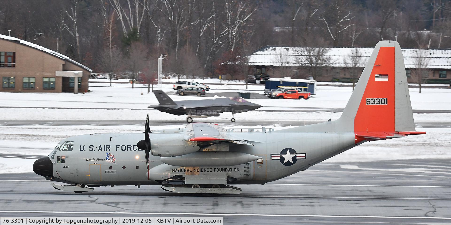 76-3301, 1976 Lockheed LC-130H Hercules C/N 382-4725, SKIER51 working that pattern at BTV