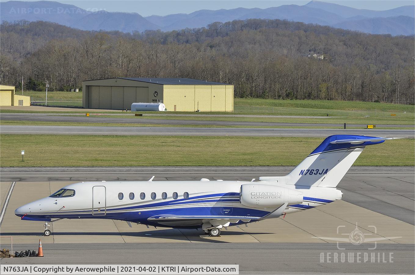 N763JA, 2016 Cessna 680A Citation Latitude C/N 680A-0024, Parked on the ramp at Tri-Cities Airport.