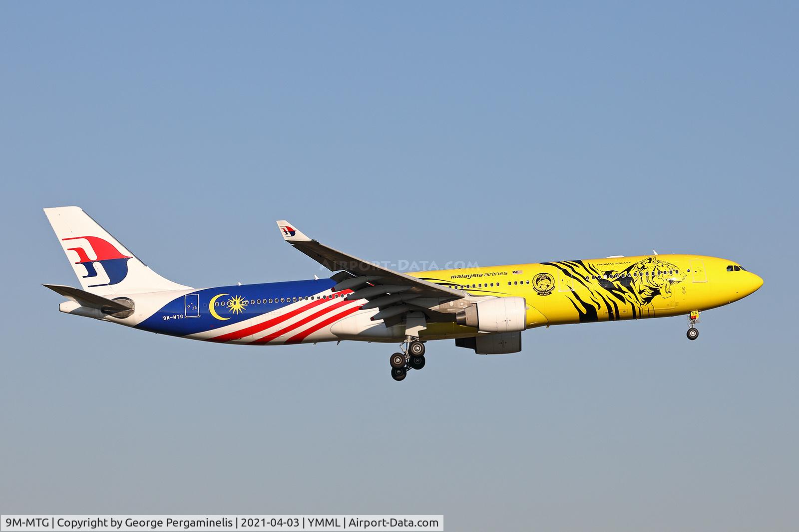 9M-MTG, 2012 Airbus A330-323X C/N 1318, Short final for runway 34.