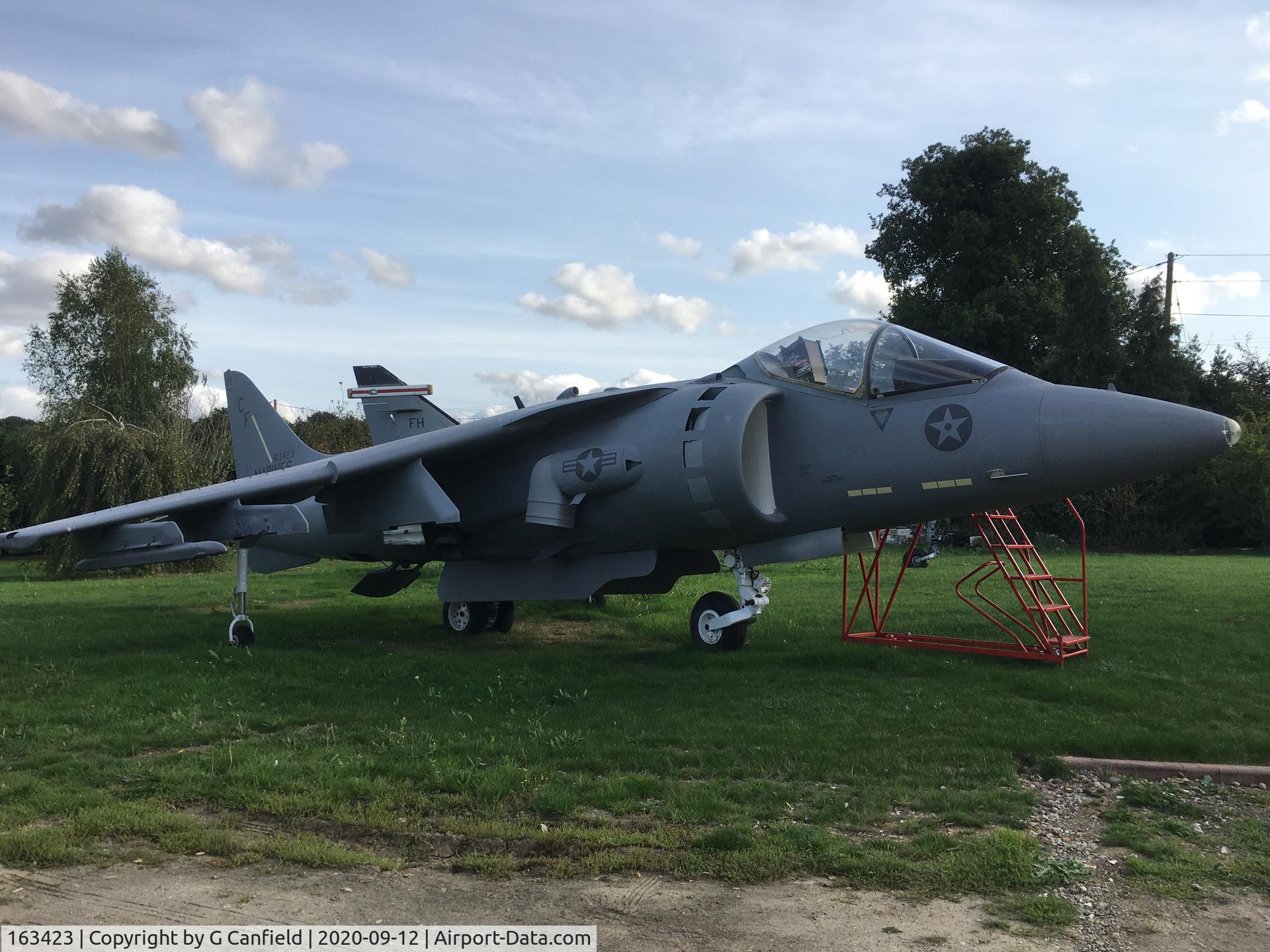 163423, McDonnell Douglas AV-8B Harrier II C/N 124, Aircraft restored to static display. Privately owned by myself and kept in a private garden in Kent UK