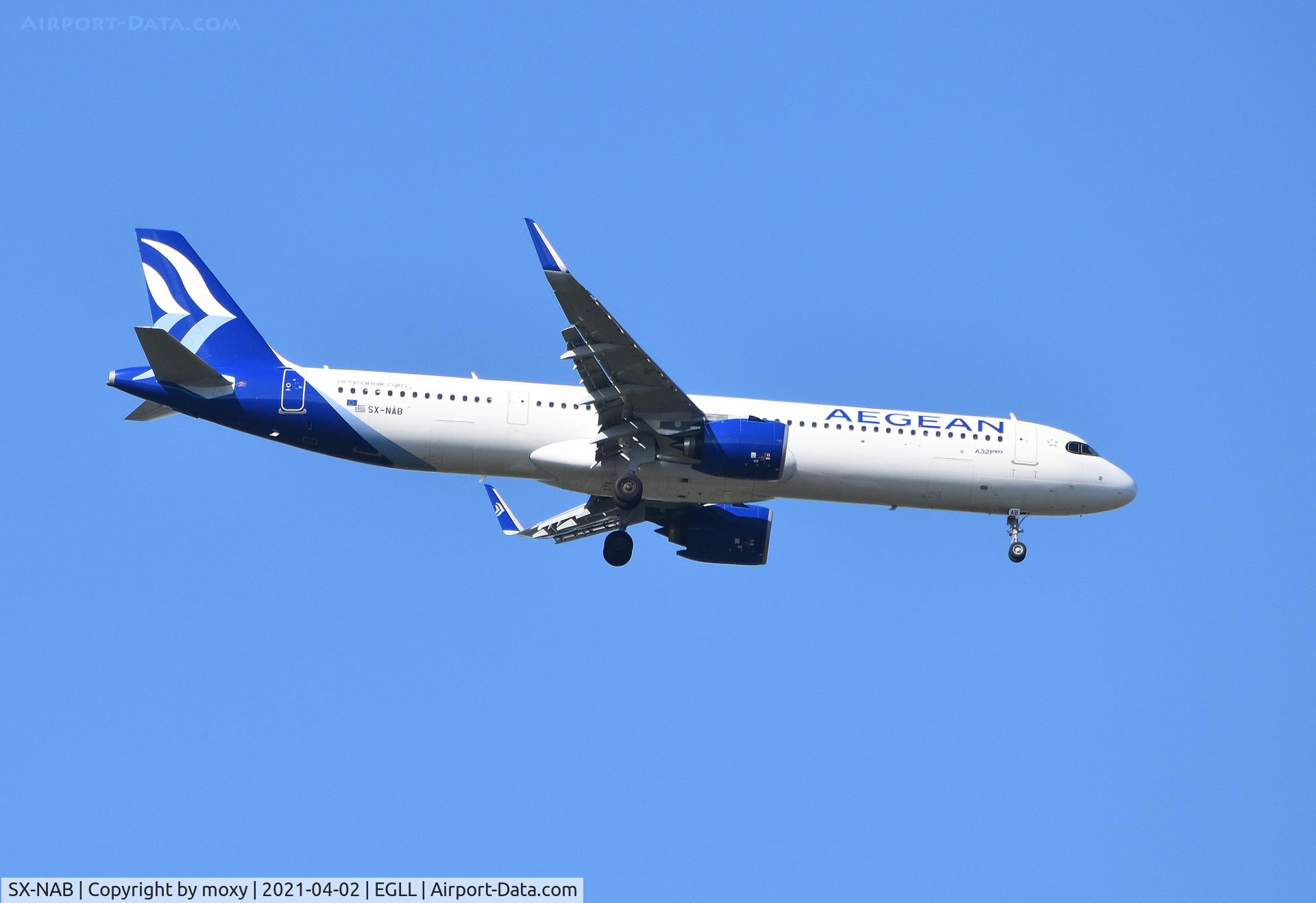 SX-NAB, 2020 Airbus A321-271NX C/N 9575, Airbus A321-271NX on finals to 9R London Heathrow. Ex D-AVZD