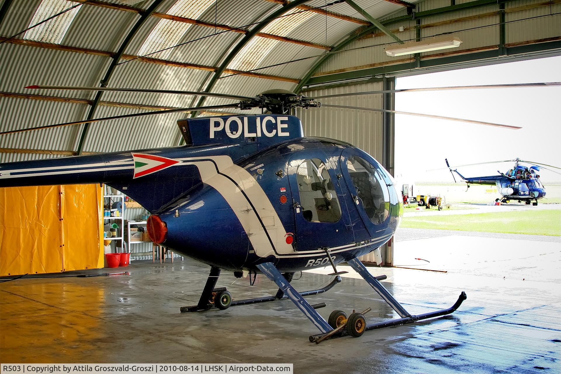 R503, 1990 McDonnell Douglas MD-500E (369E) C/N 0415E, LHSK - Siófok-Kiliti Airport, Hungary