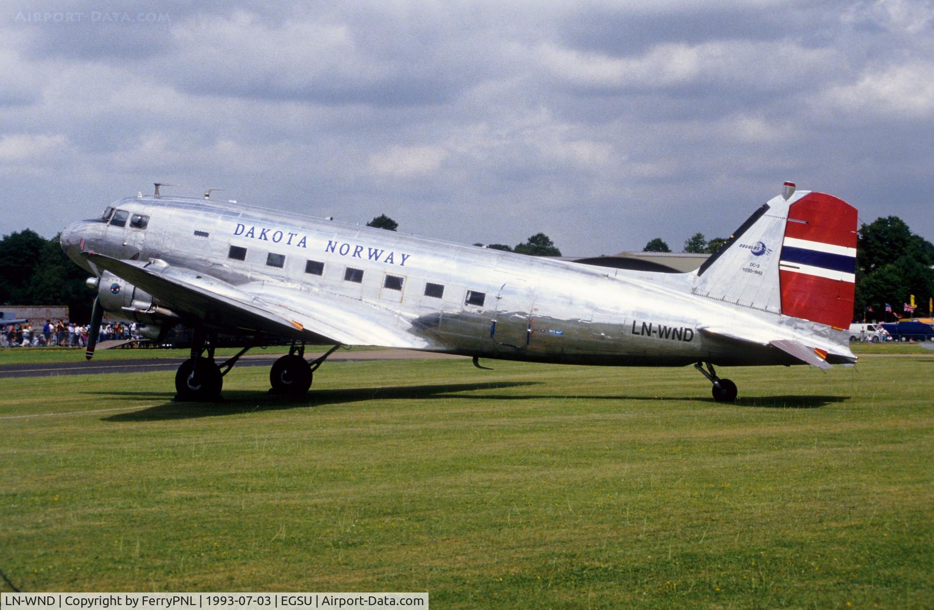 LN-WND, 1943 Douglas C-53D-DO Skytrooper (DC-3A) C/N 11750, Duxford, BBMF 1993