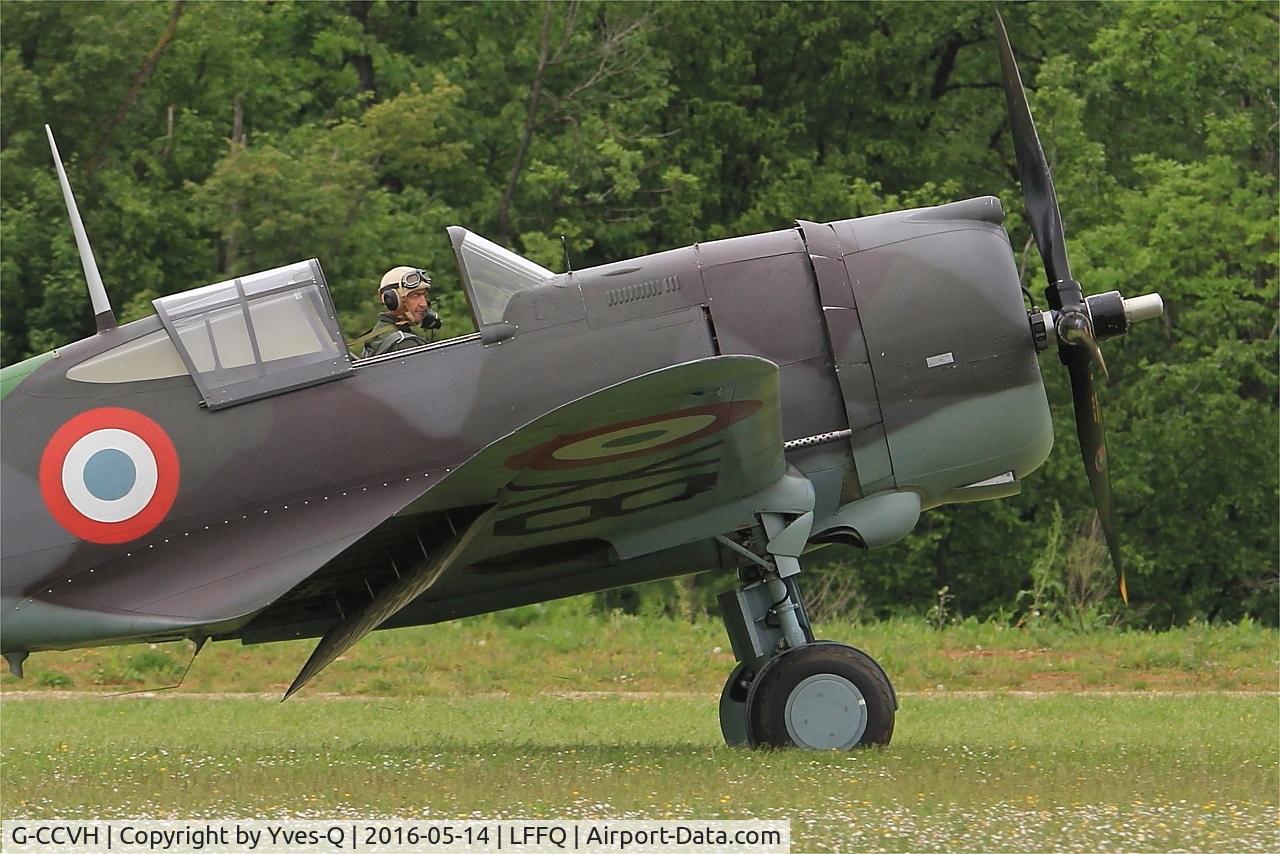 G-CCVH, 1939 Curtiss H-75A-1 C/N 12881, Curtiss H-75A-1, Taxiing, La Ferté-Alais airfield (LFFQ) Airshow 2015
