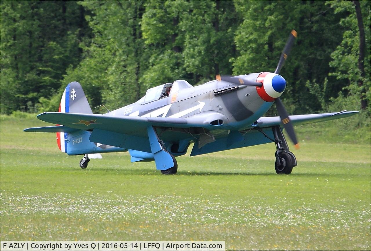 F-AZLY, Yakovlev Yak-3U C/N 172890, Yakovlev Yak-3U, Landing, La Ferté-Alais airfield (LFFQ) Air show 2016