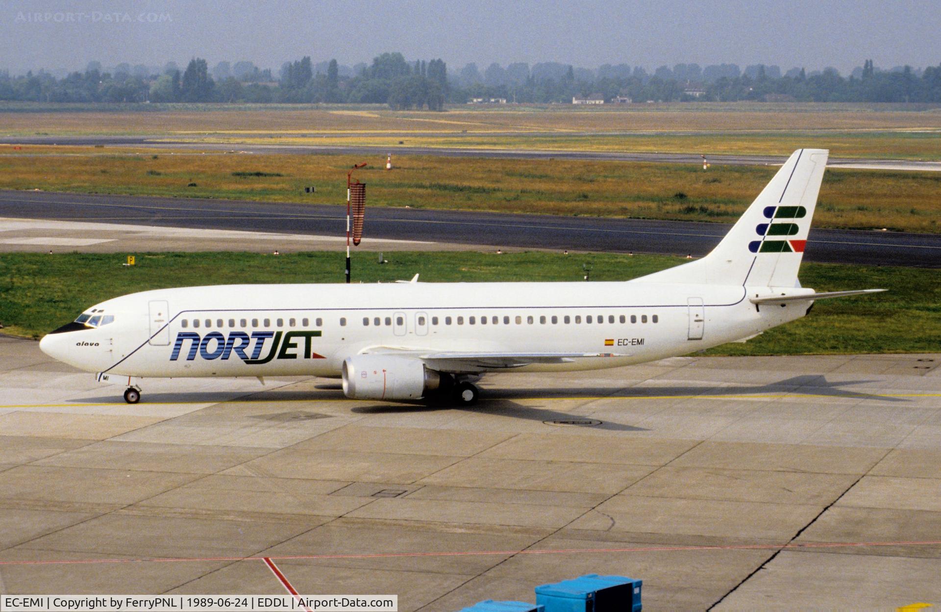 EC-EMI, 1989 Boeing 737-4YO C/N 23979, Nortjet B734 arriving. The Nortjet adventure lasted only 3 years.
