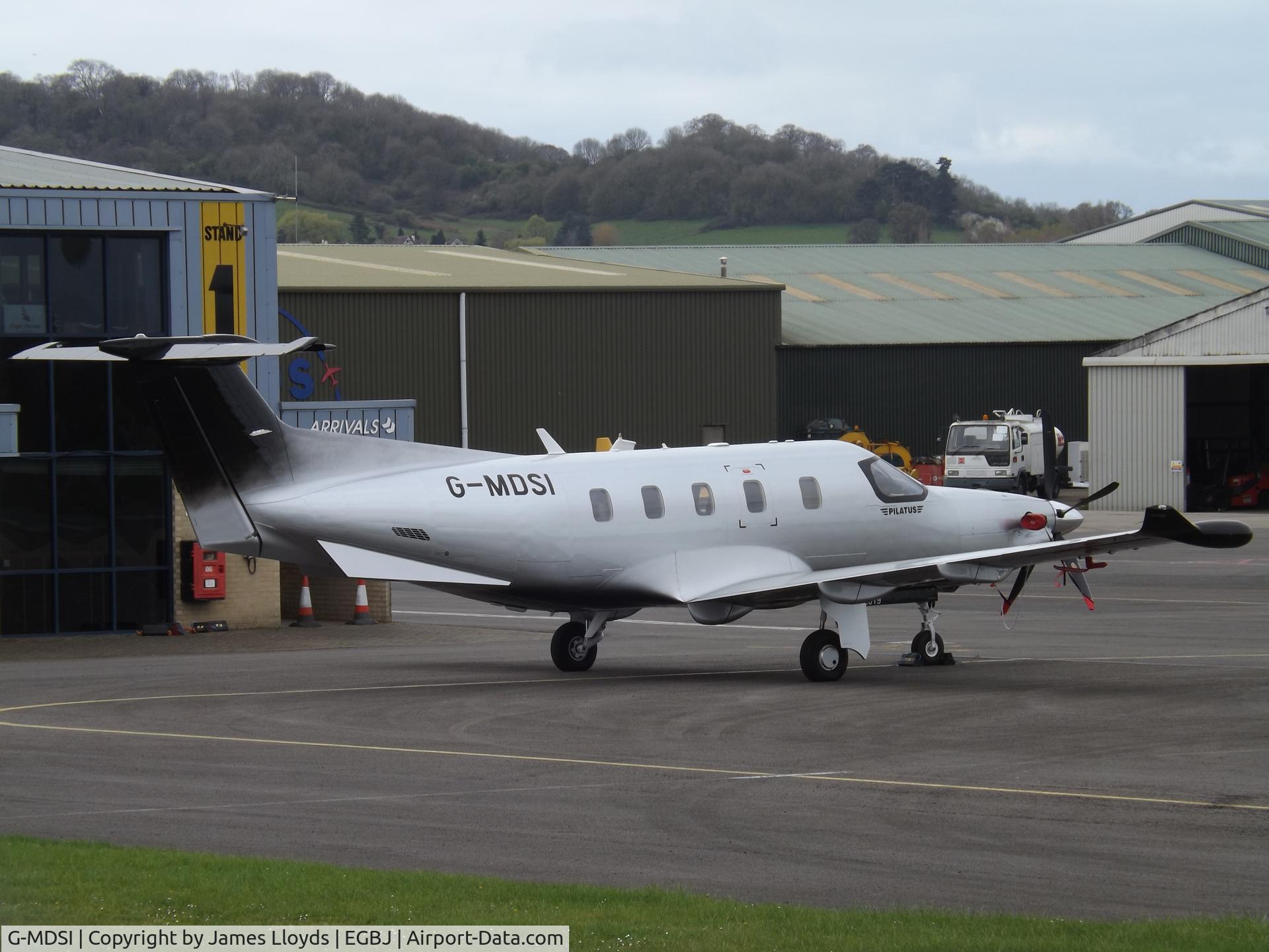 G-MDSI, 2020 Pilatus PC-12/47E C/N 2019, Parked up at Gloucestershire Airport.