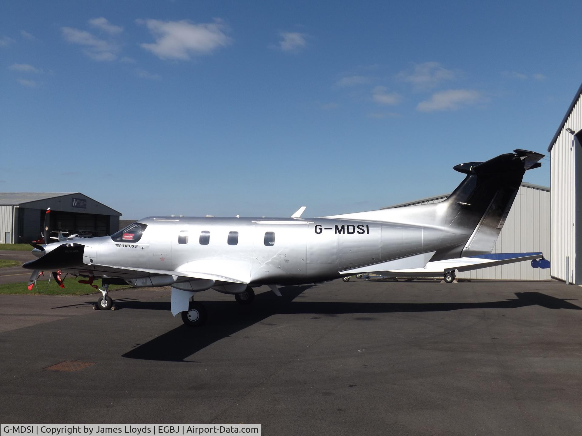 G-MDSI, 2020 Pilatus PC-12/47E C/N 2019, Parked up at Gloucestershire Airport.