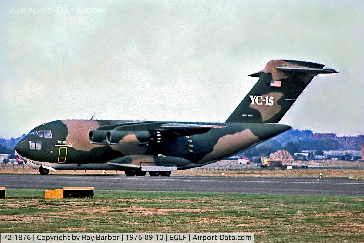 72-1876, 1972 McDonnell Douglas YC-15A C/N CX002, 72-1876   McDonnell Douglas YC-15A [50001] (McDonnell Douglas) Farnborough~G 10/09/1976