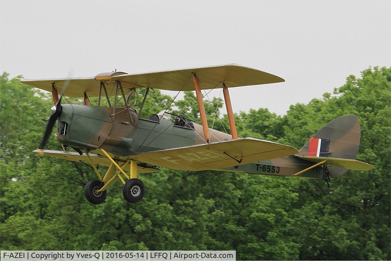F-AZEI, 1941 De Havilland DH-82A Tiger Moth II C/N 84882, De Havilland DH-82A Tiger Moth II, Take off, La Ferté-Alais Airfield (LFFQ) Air Show 2016