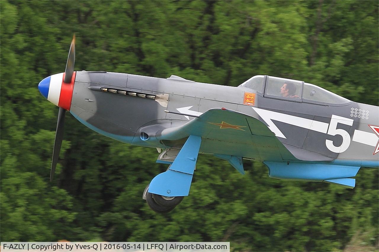 F-AZLY, Yakovlev Yak-3U C/N 172890, Yakovlev Yak-3U, Take off, La Ferté-Alais airfield (LFFQ) Air show 2016