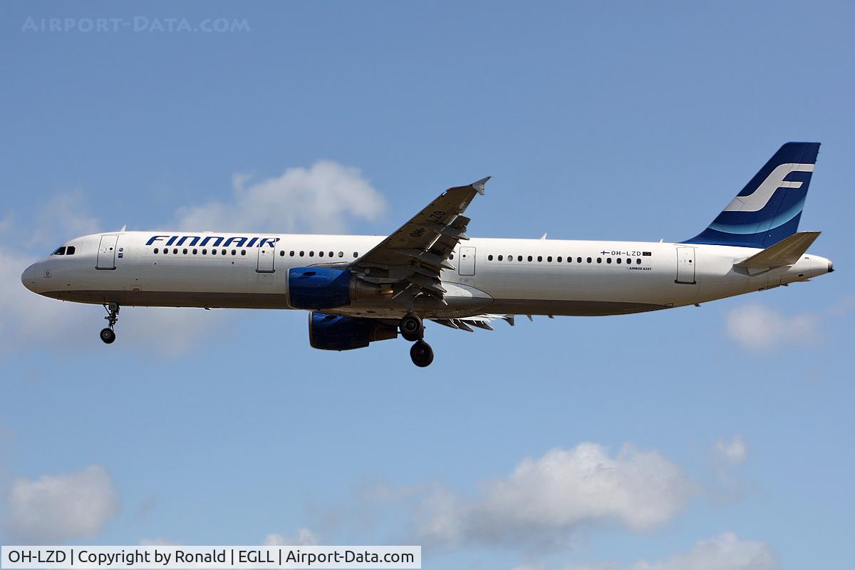OH-LZD, 2000 Airbus A321-211 C/N 1241, at lhr