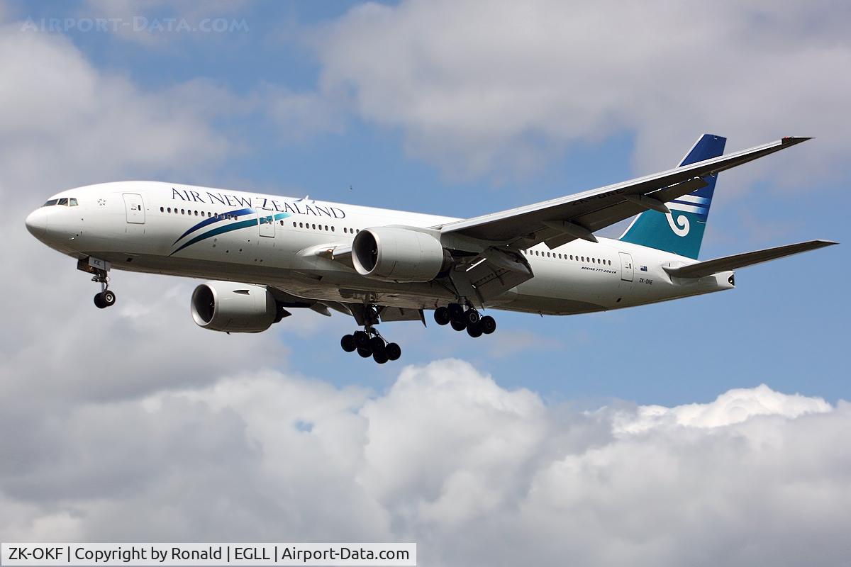 ZK-OKF, 2006 Boeing 777-219/ER C/N 34378, at lhr