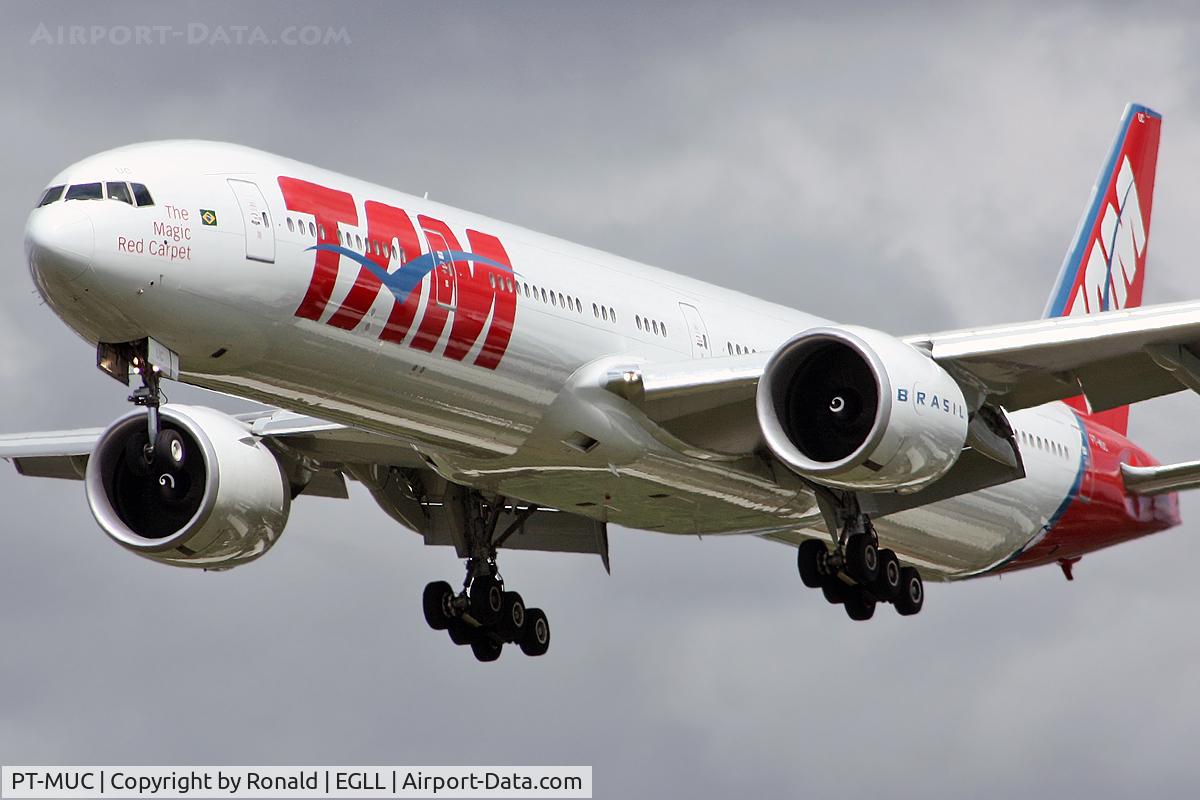 PT-MUC, 2008 Boeing 777-32W/ER C/N 37666, at lhr