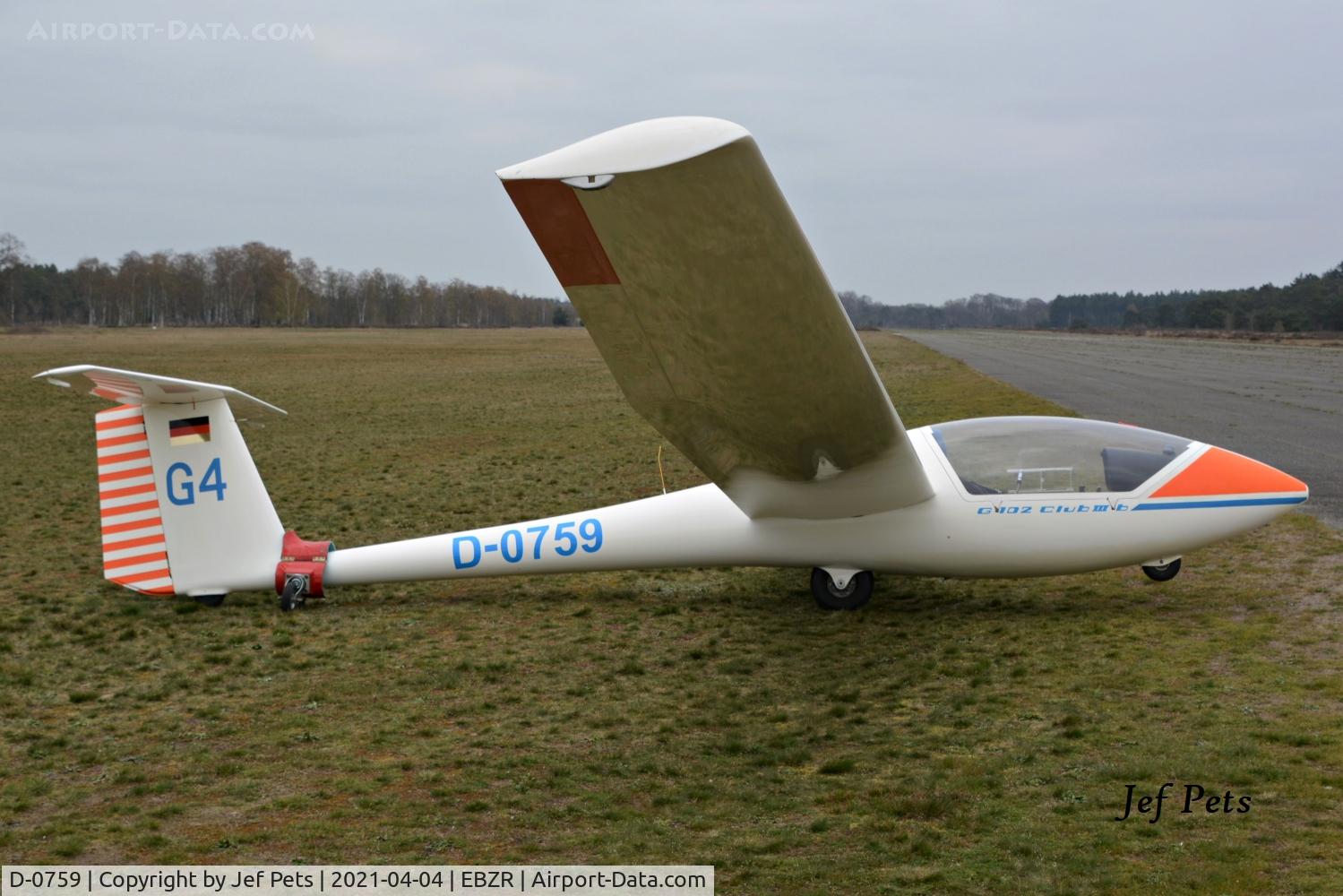 D-0759, Grob G-102 Club Astir IIIb C/N 5588CB, At Zoersel.