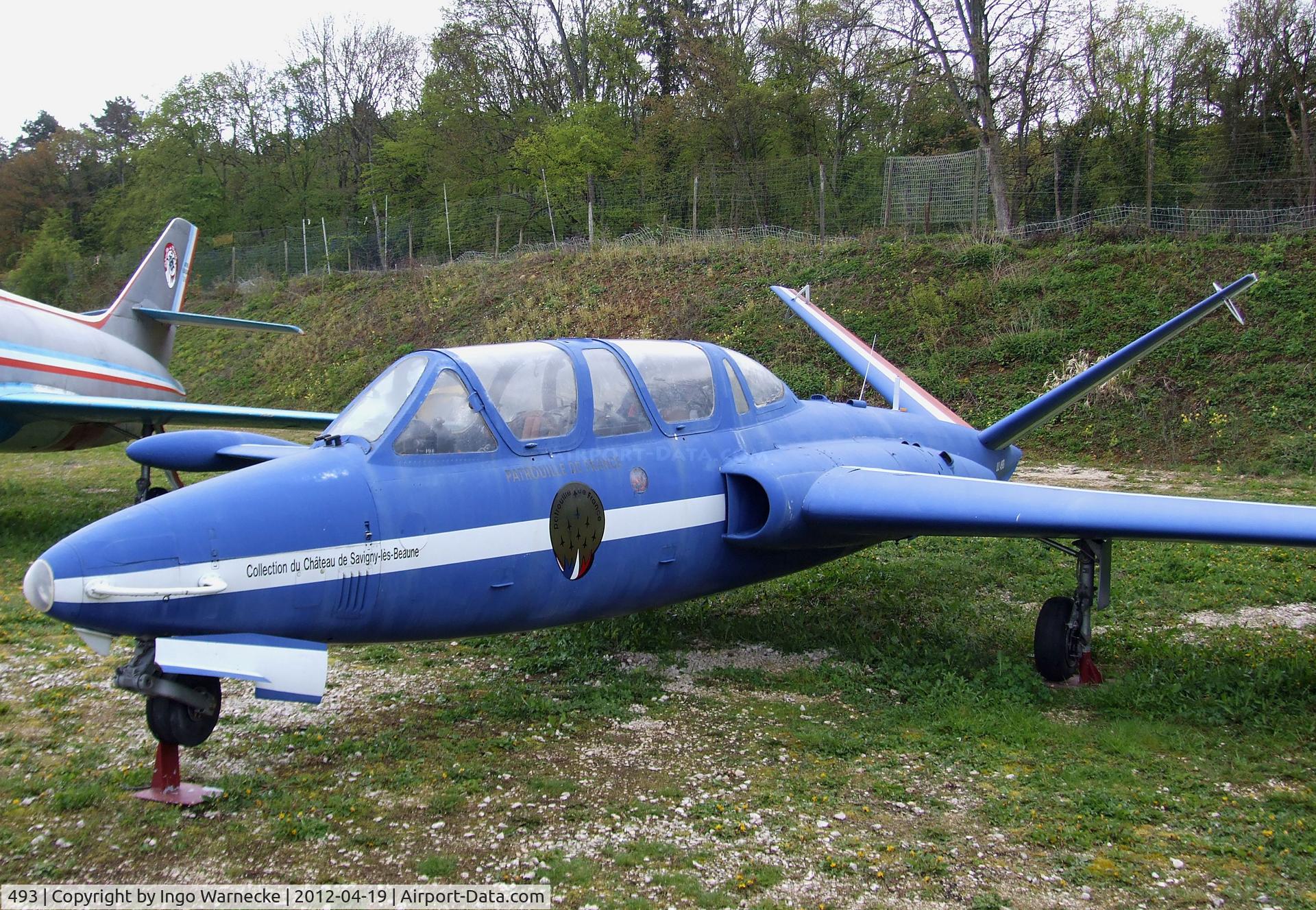 493, Fouga CM-170R Magister C/N 14, Fouga CM.170R Magister at the Musee de l'Aviation du Chateau, Savigny-les-Beaune