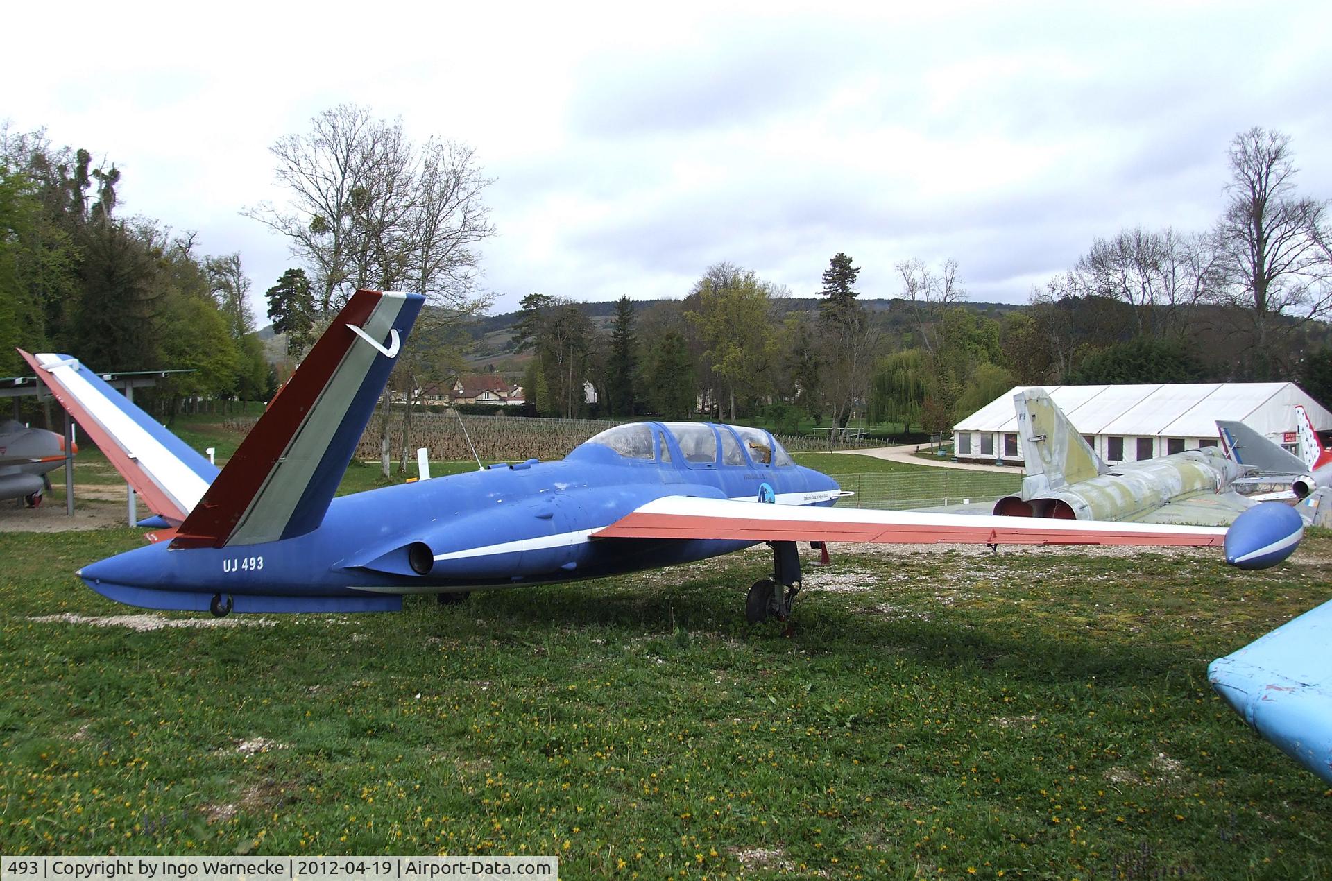 493, Fouga CM-170R Magister C/N 14, Fouga CM.170R Magister at the Musee de l'Aviation du Chateau, Savigny-les-Beaune