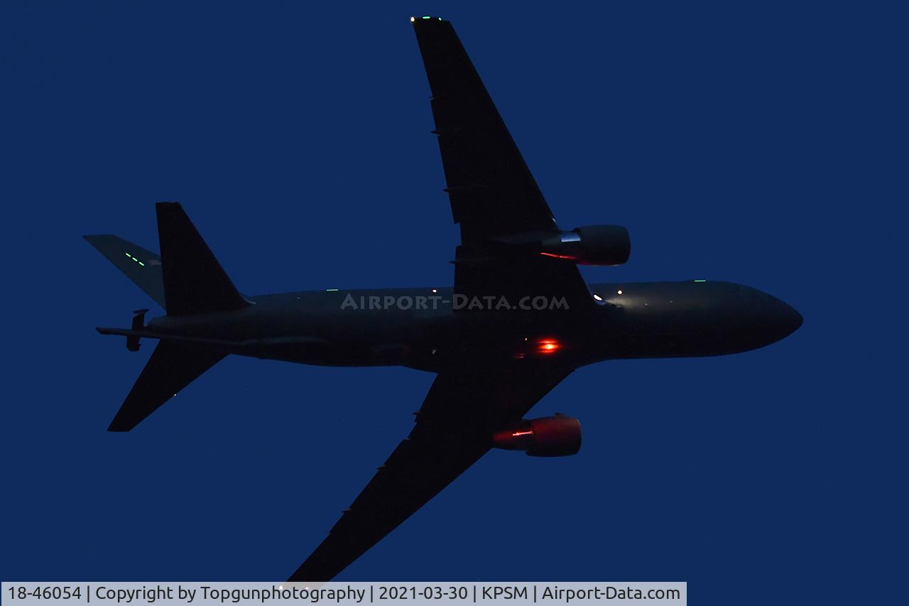 18-46054, 2017 Boeing KC-46A Pegasus C/N 41874/1200, PACK22 departs with PACK21